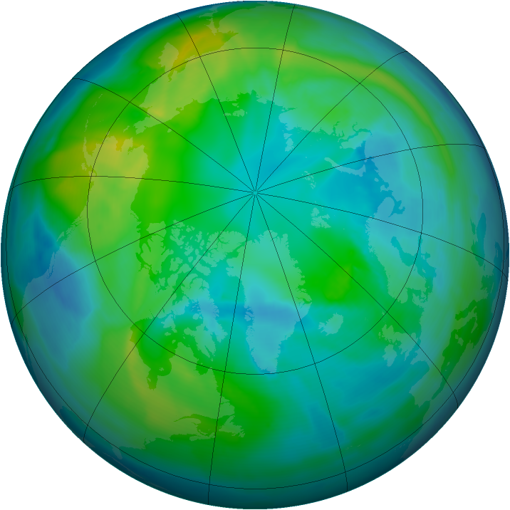 Arctic ozone map for 19 October 2010